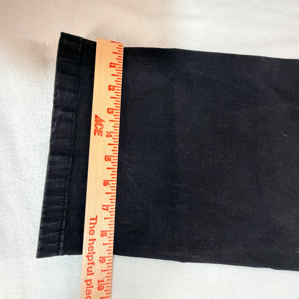 Nicole Miller Womens Nomad Jeans 12 Black Super High Rise Wide Leg Sailor Button - Picture 9 of 10